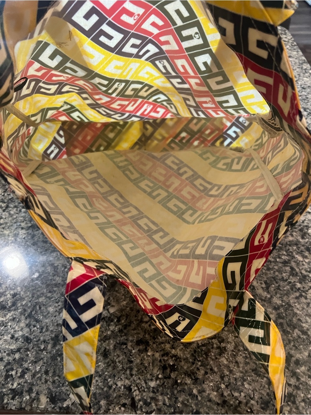 HARAJUKU Lovers Vinyl Multicolor Patterned Tote Bag - Designer Style - Picture 3 of 5